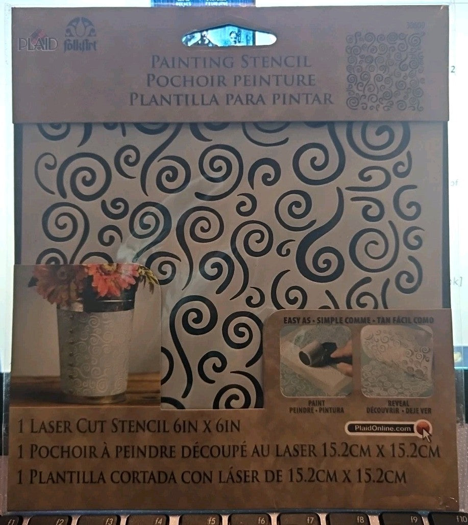 FolkArt® Painting Stencil "Swirl Background" (30609) 1 pc - NEW