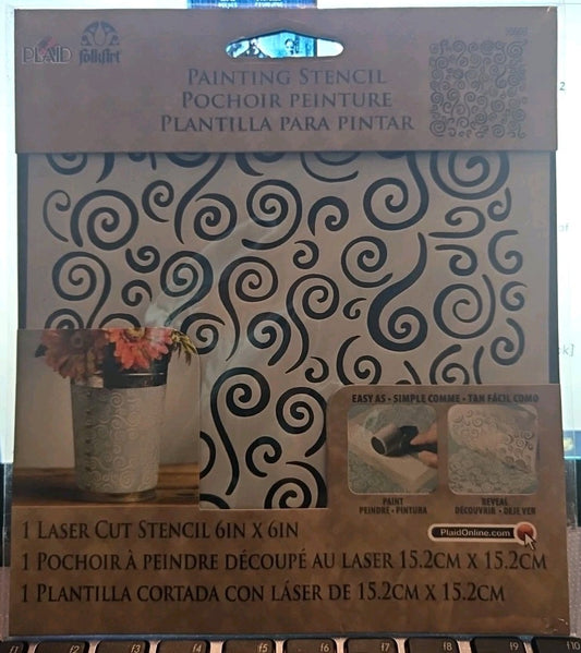 FolkArt® Painting Stencil "Swirl Background" (30609) 1 pc - NEW