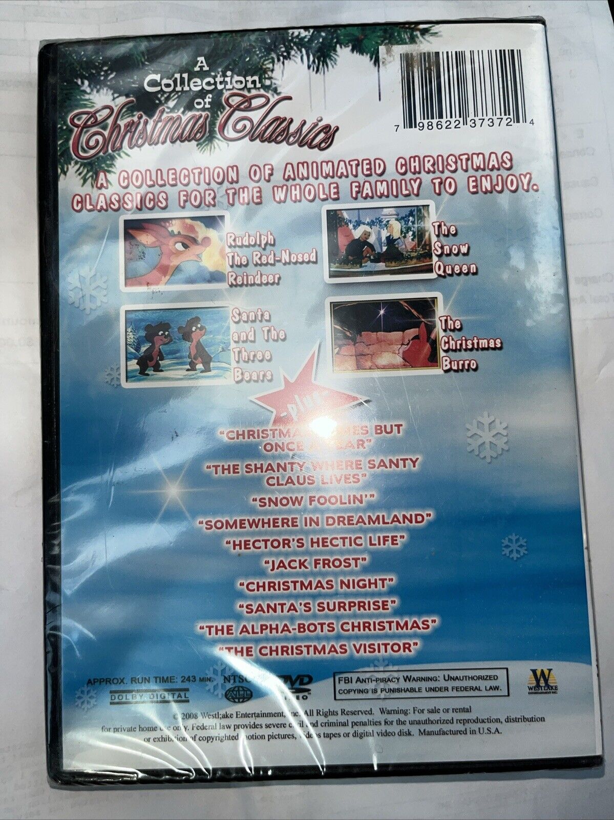 DVD Collection of Christmas Classics 2008 Rudolph Snow Queen Christmas Burro