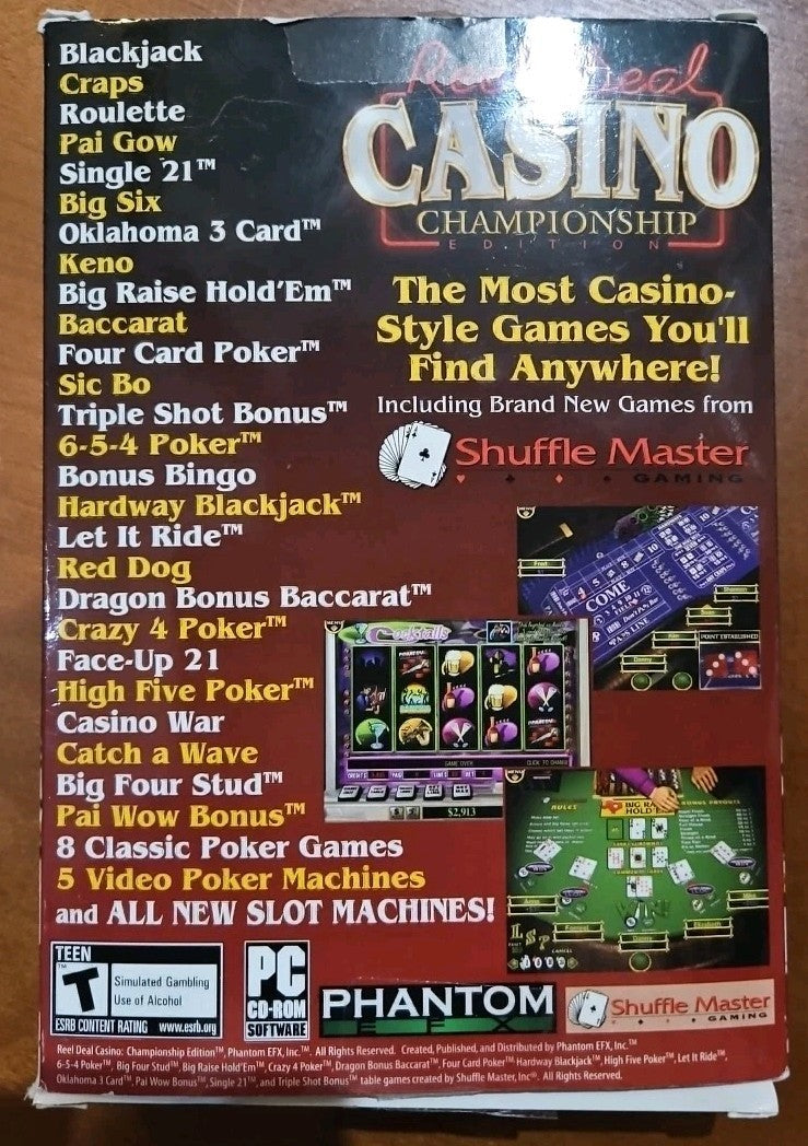 Reed Deal Casino Championshp Edition PC Game by Phantom EFX. Still Sealed
