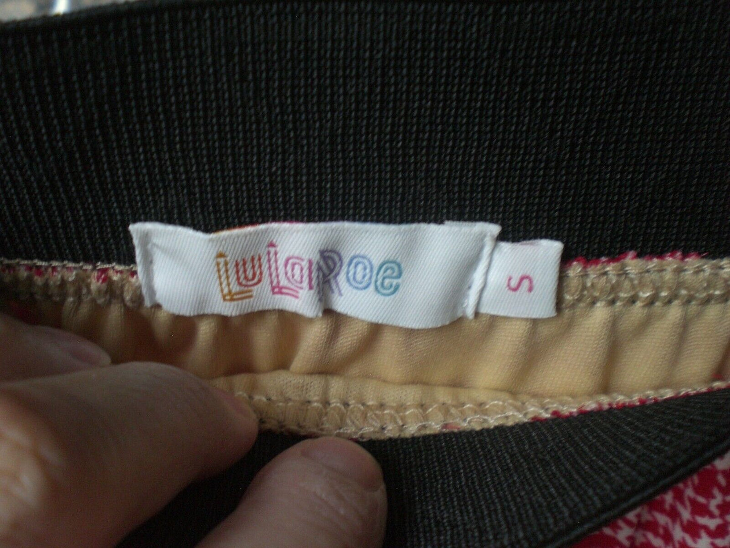 NWT LuLaRoe Red White Plaid Lola Skirt SMALL