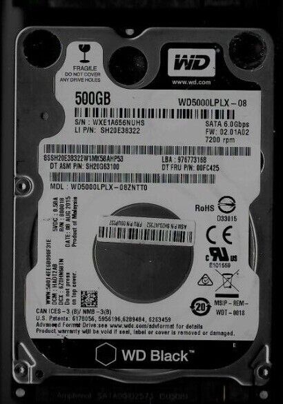 Western Digital 500GB WD5000PLX Laptop Hard Disk Drives