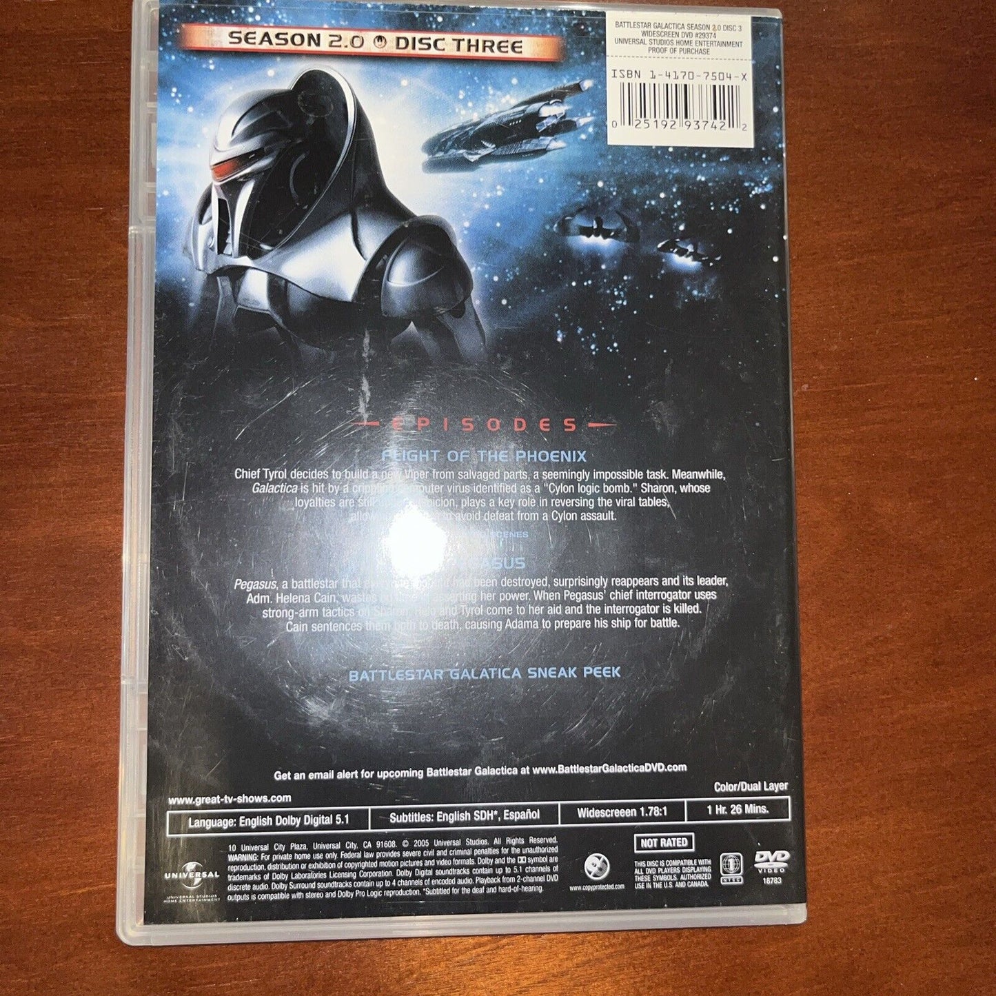 Battlestar Gallactica Season 2 Discs 1, 2 and 3