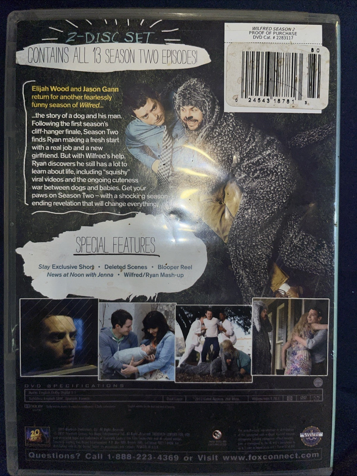 Wilfred - Season 2 (DVD) 2 Disc Set Elijah Wood Brand New Sealed