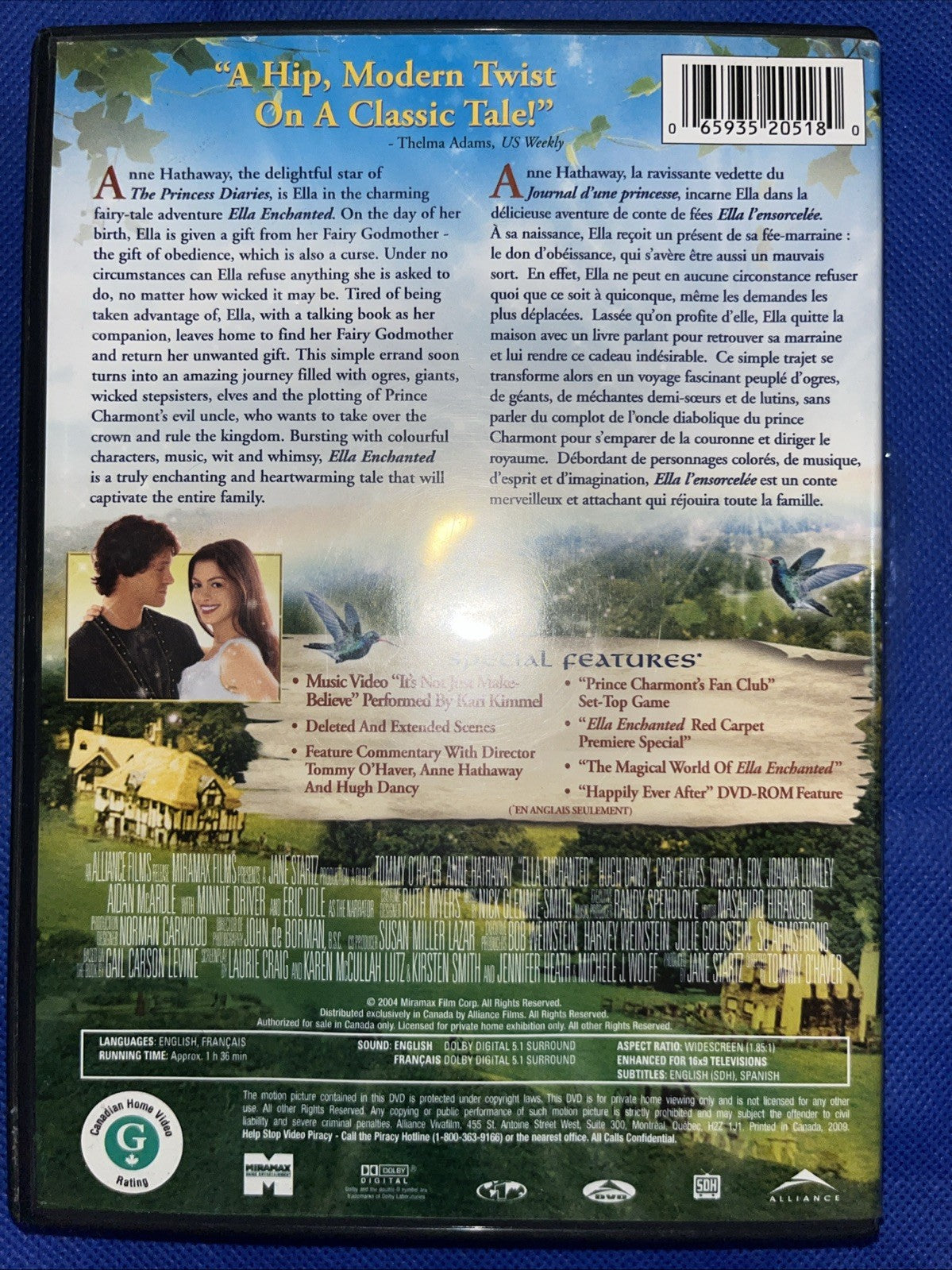 Ella Enchanted (DVD) Tested. New Case. Resealed