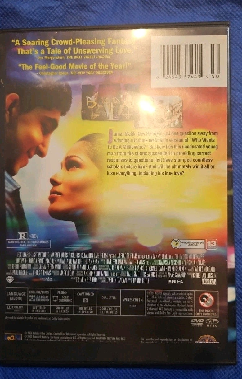 Slumdog Millionaire (DVD) Slimcase. Artwork Cropped. Tested