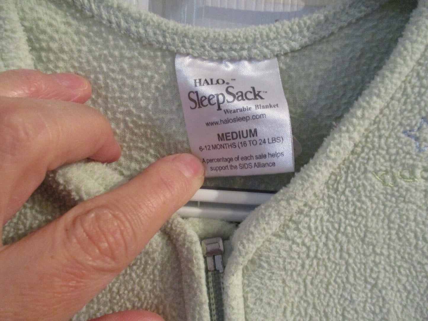 Halo Sleepsack Medium 6 to 12 Months Light Green Fleece