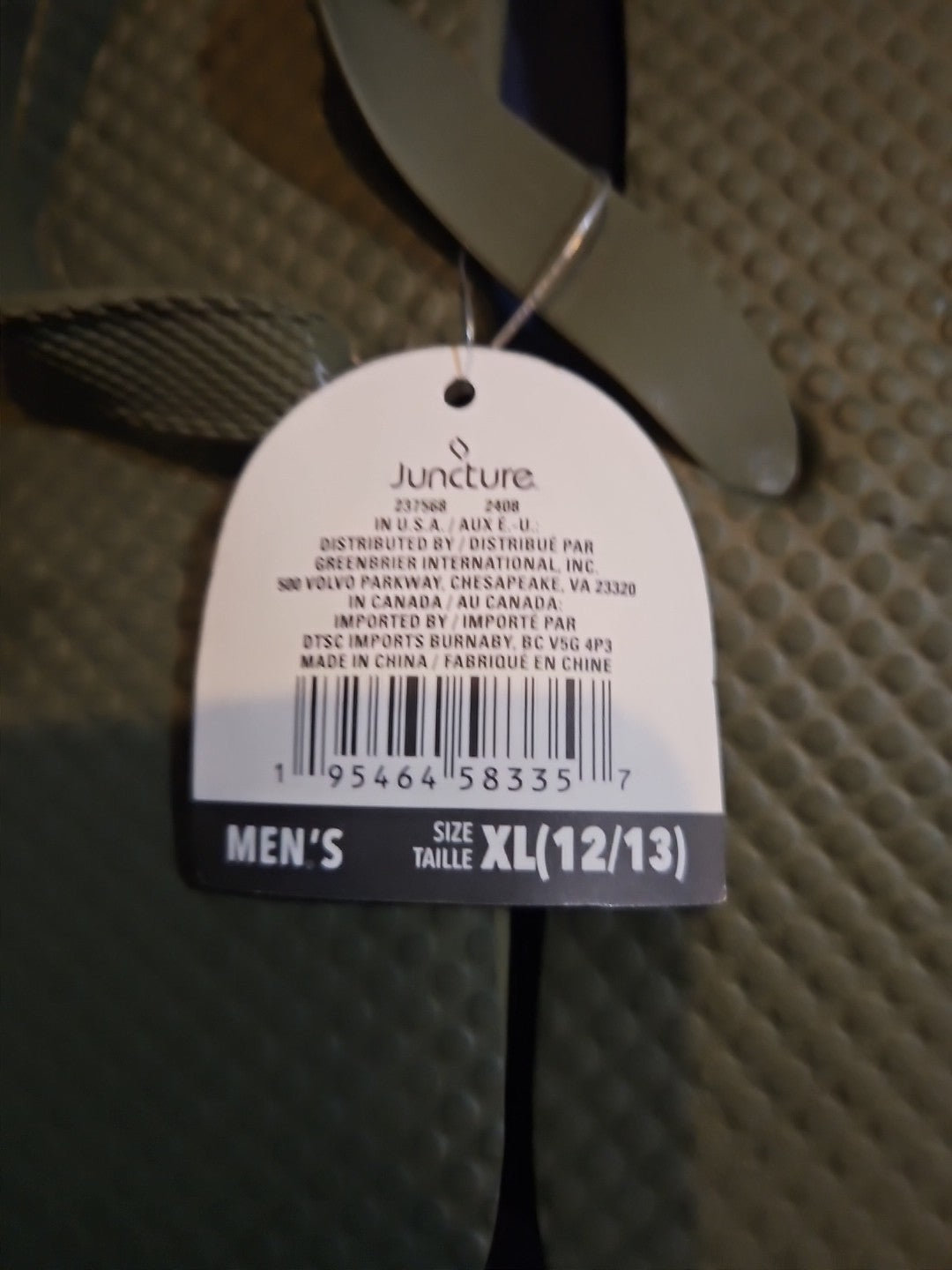 Juncture Men's Size Medium 12/13 Forest Green Flip Flips