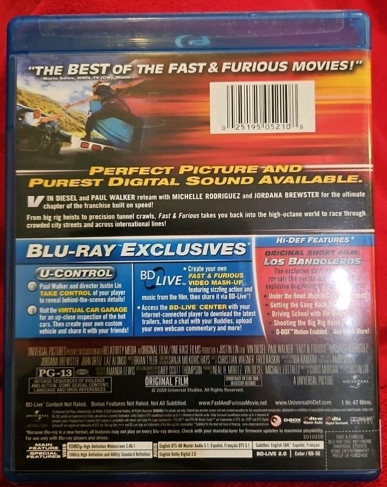 Fast  & Furious (Blu-ray) Special Edition. No Digital Download. New Sealed