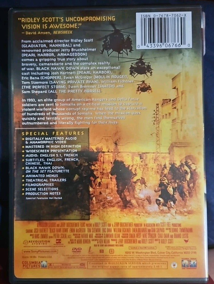Black Hawk Down (DVD, 2001)