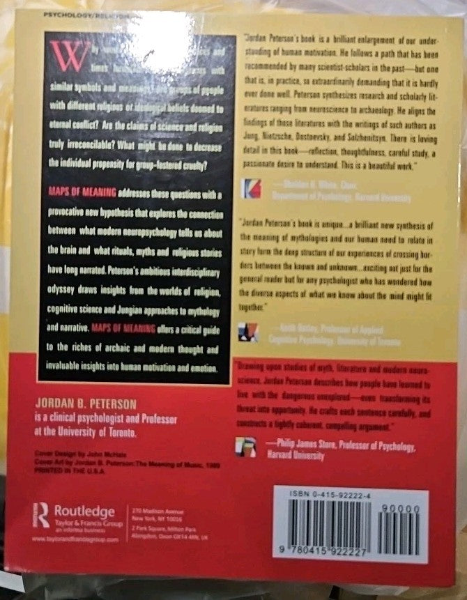 Maps of Meaning : The Architecture of Belief by Jordan B. Peterson (1999,...