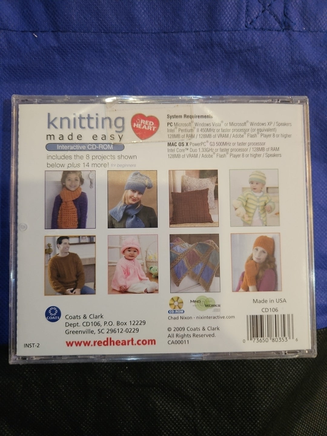 Coats & Clark Interactive CD Rom- “Knitting Made Easy” (New Sealed See Photos!)