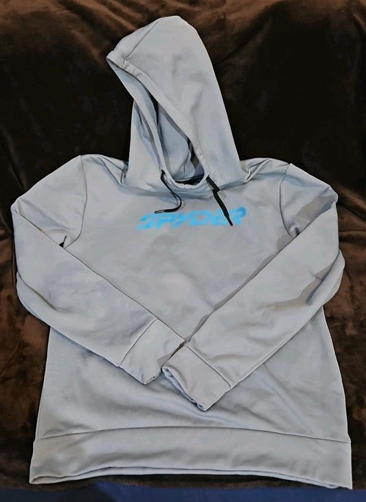 Spyder Large Grey With Blue Lettering Hoodie Pullover