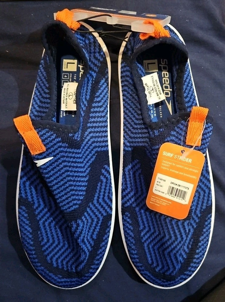 SPEEDO SURF STRIDER ULTRAILIGHT WATER SHOES JUNIOR BOYS SIZE L 4-5 BLUE SWIM