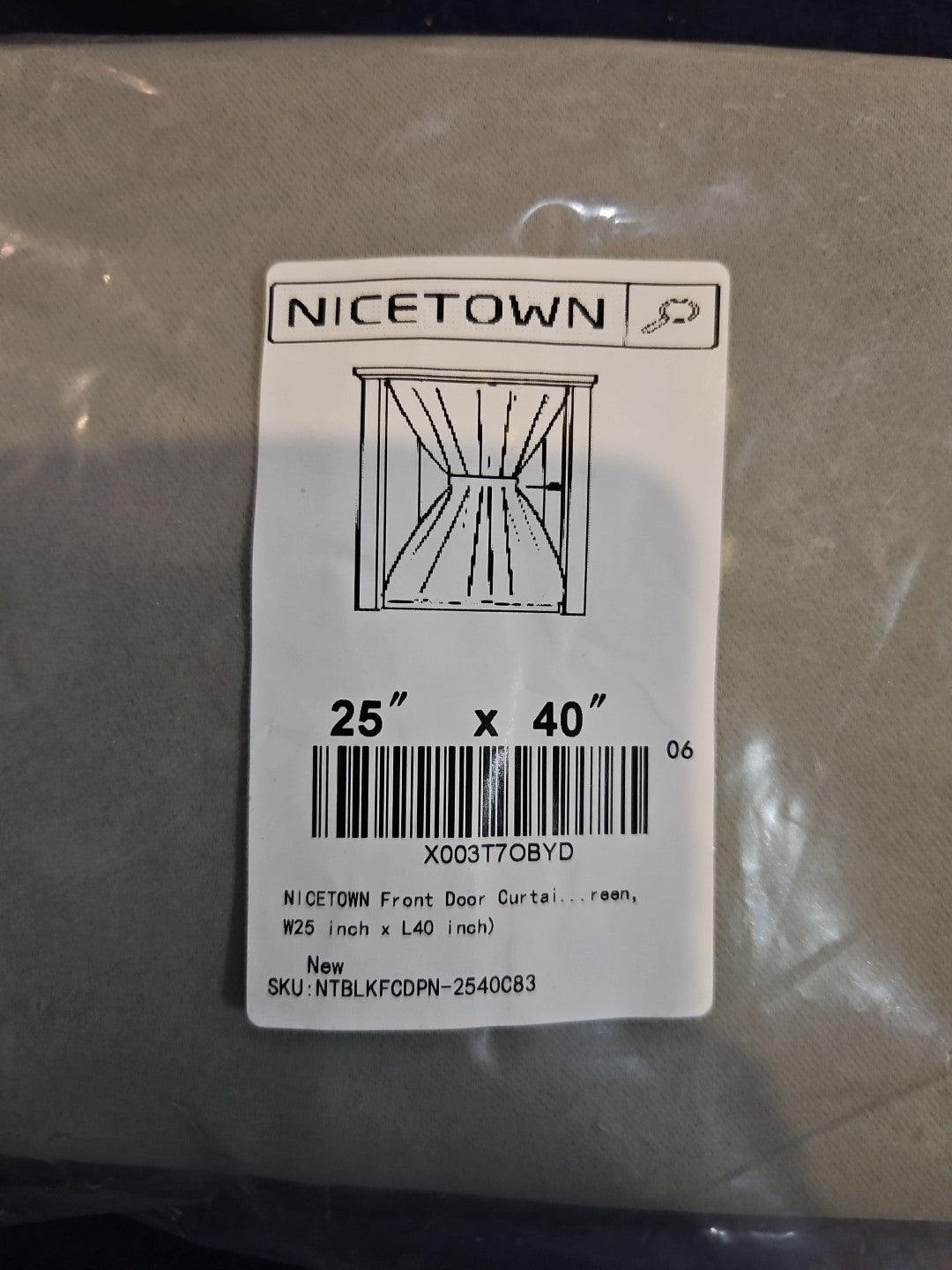 Nicetown Blackout Door Curtain - Insulated Tricia Door Window Covering 25" x 40"