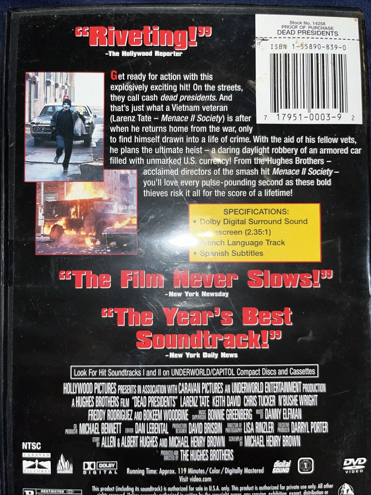 Dead Presidents (DVD, 1995) Sealed