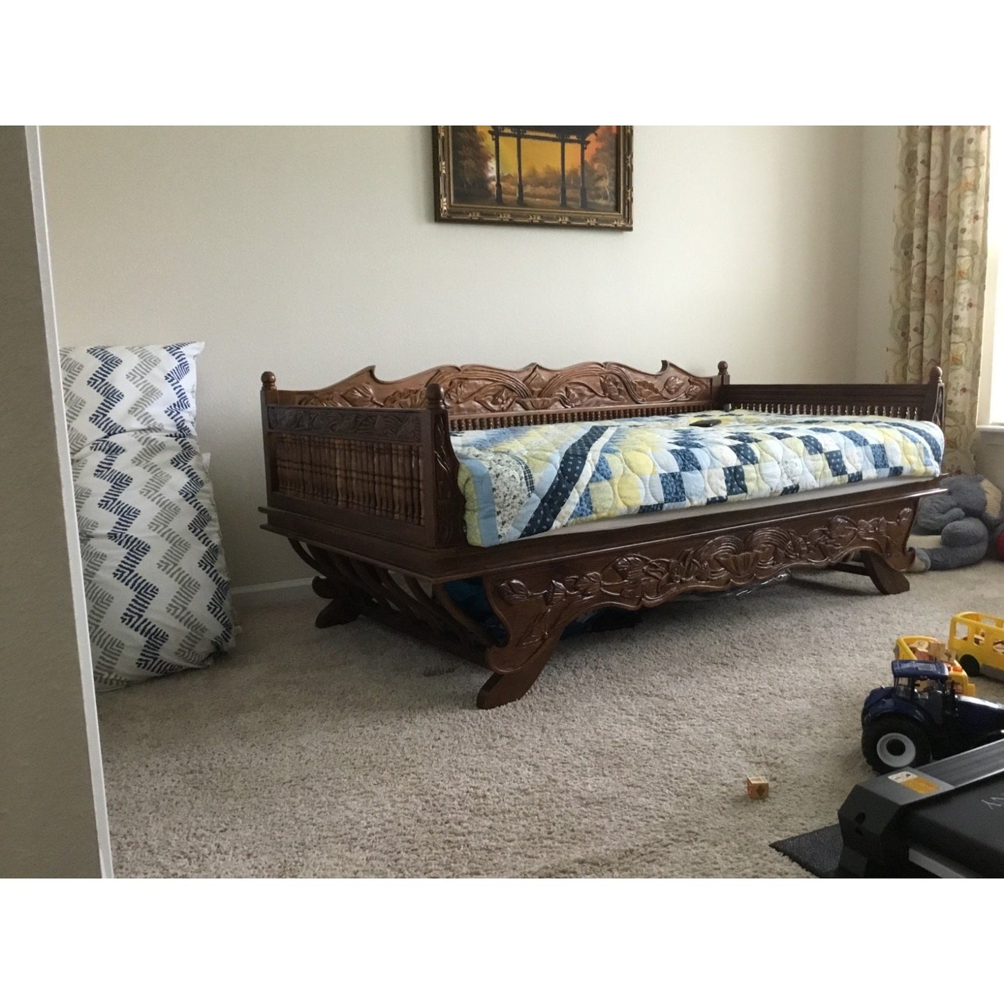 Teak Twin Daybed from Thailand Hand Carved **PICK UP ONLY**