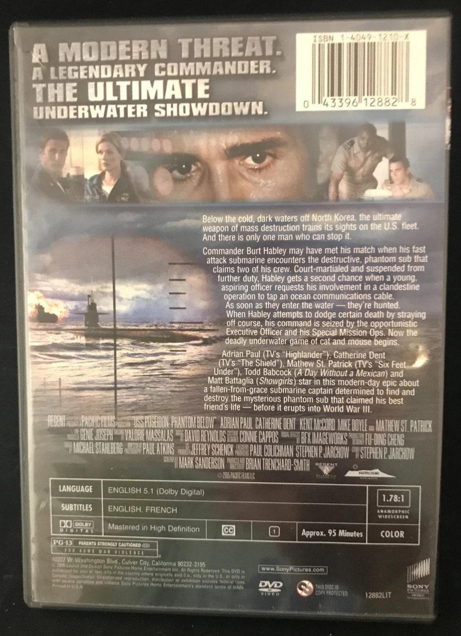 USS Poseidon: Phantom Below (DVD, 2006)Adrian Paul, Catherine Dent