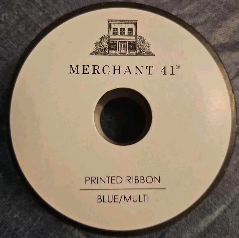Merchant 41 Printed Ribbon Blue/ Multi 303750 7/8" X 5Yd 100% Polyester