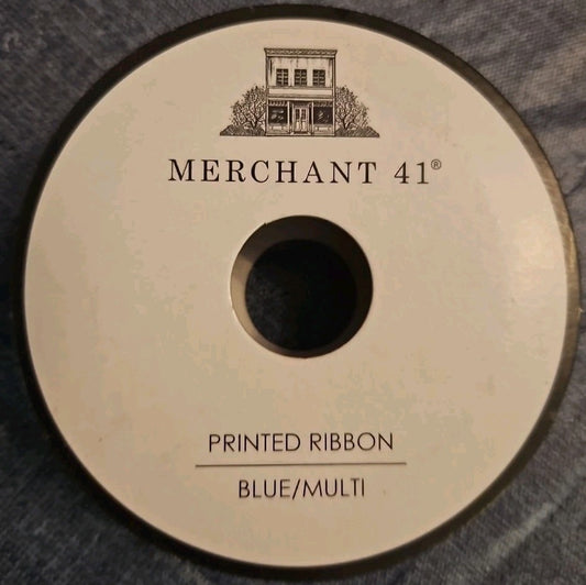 Merchant 41 Printed Ribbon Blue/ Multi 303750 7/8" X 5Yd 100% Polyester