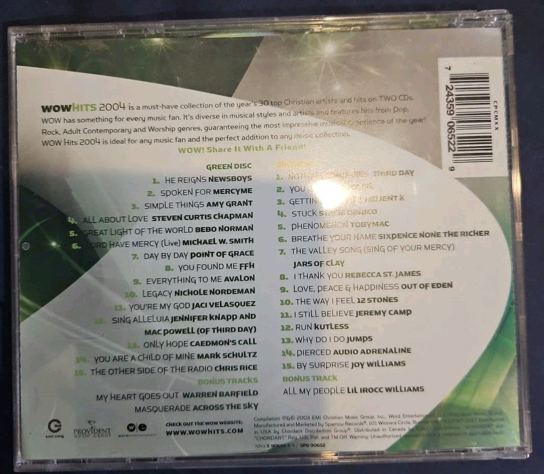 WOW Hits 2004 by Various Artists (CD, Oct-2003, 2 Discs, Sparrow Records)