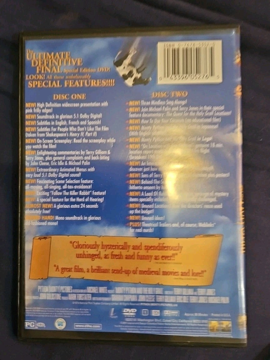 Monty Python and the Holy Grail (DVD, 1975) Slim Case. Cropped Cover