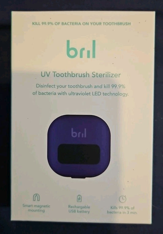 Bril UV Toothbrush Sterilizer Navy Rechargeable Wall Mount Brand New in Box