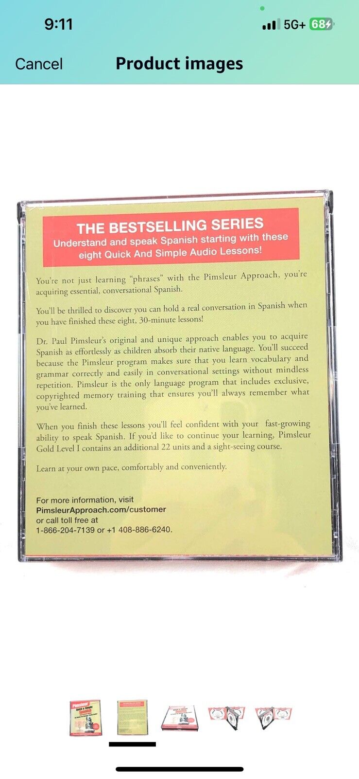 Pimsleur Quick Simple Spanish 2nd Revised Edition 8, 30-Minute Lessons 4 CDs