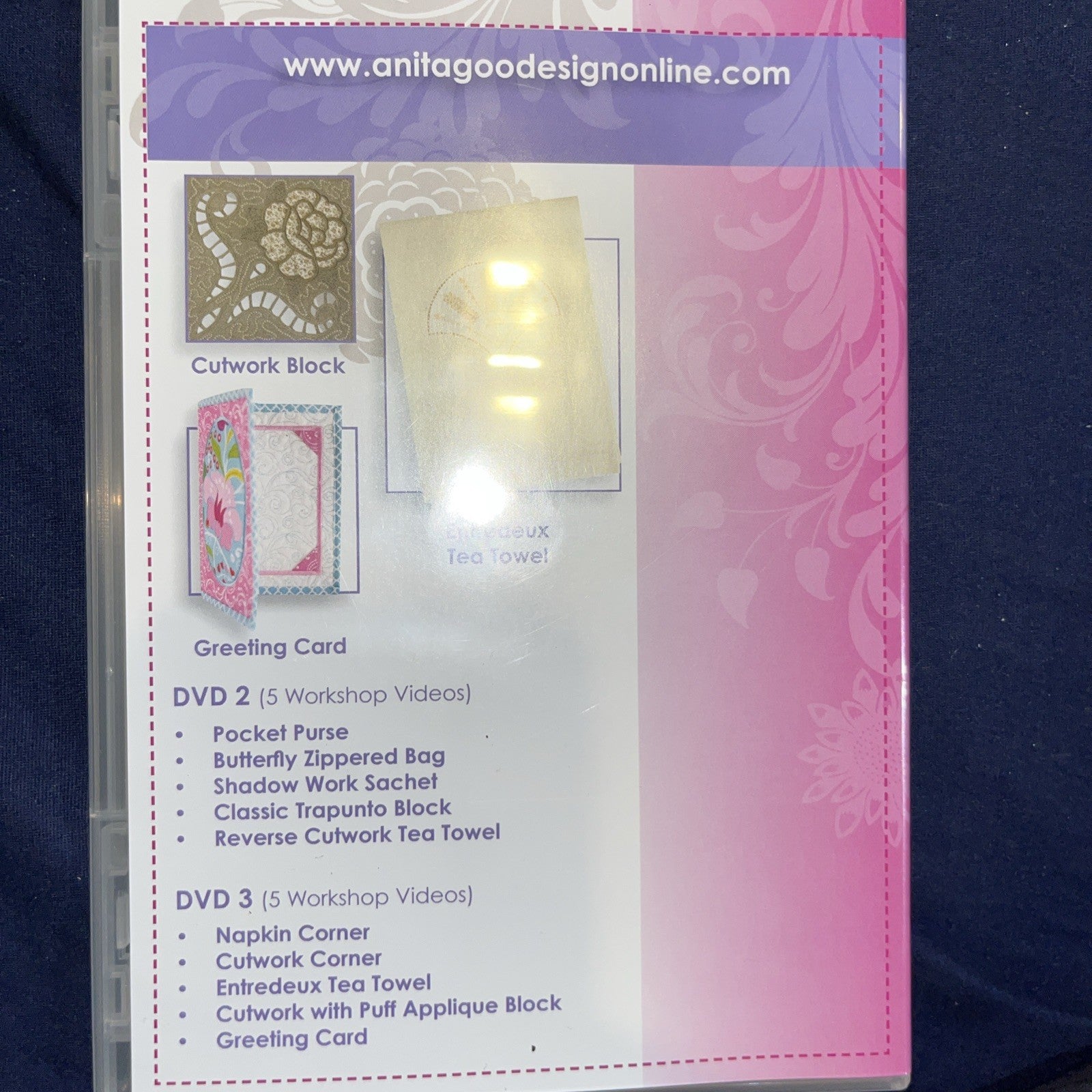 Anita’s Embroidery Workshop 7 DVD Set + 1 CD. Sealed. No Outer Sleeve
