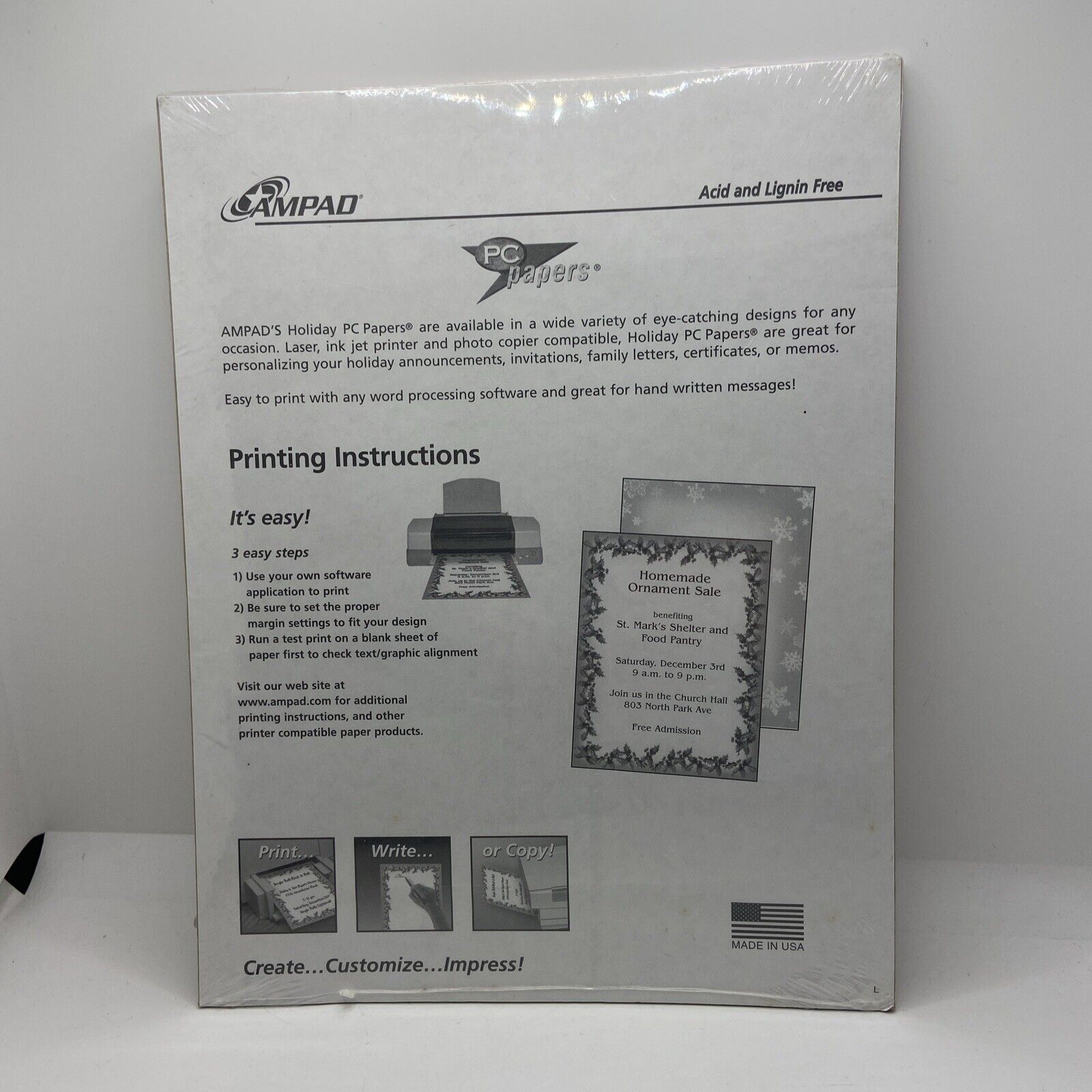 AMPAD 25 Specialty Papers - 24lb / 8.5" x 11" Acid & Lignin Free Christmas Theme