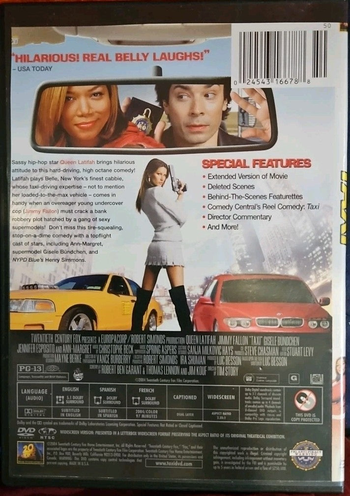 Taxi (DVD, 2004) Slim Case. Cropped Artwork. Tested