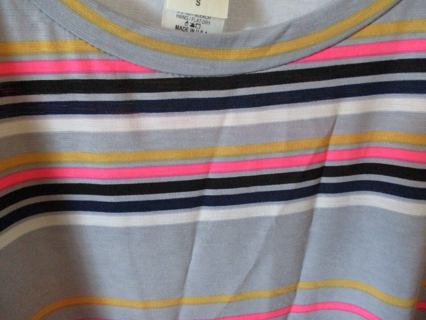 Sew in Love Stripe Flutter Short Sleeve Blouse Size SMALL