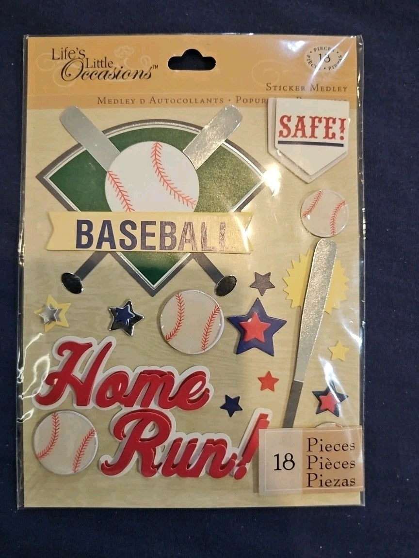 Baseball Bat Ball Diamond Home Plate Home Run Team Game Play Stars K&Co Stickers