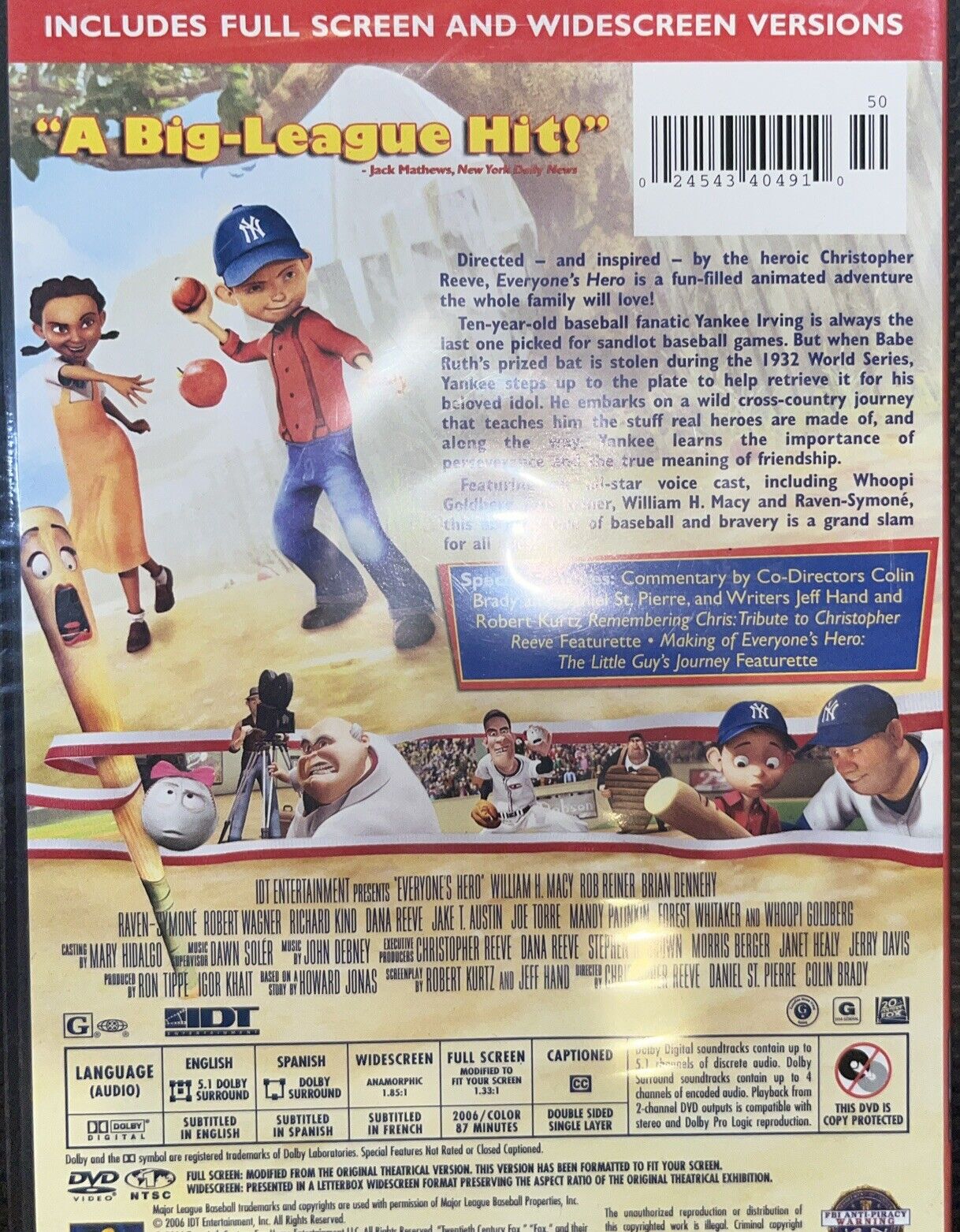 Everyones Hero (DVD, 2009) William H. Macy, Rob Reiner, Raven Symone, Whoopi