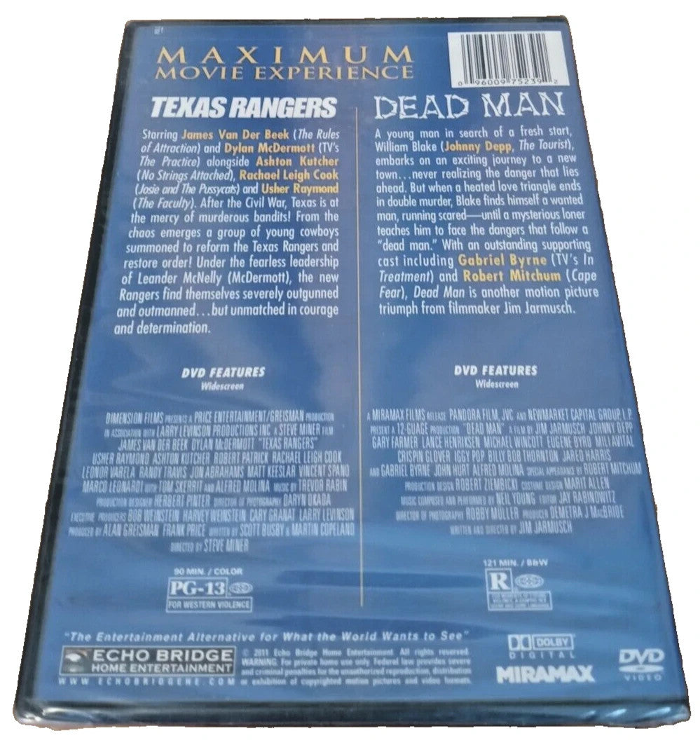 Miramax Double Feature 2011 DVD Set Texas Rangers & Dead Man Factory Sealed
