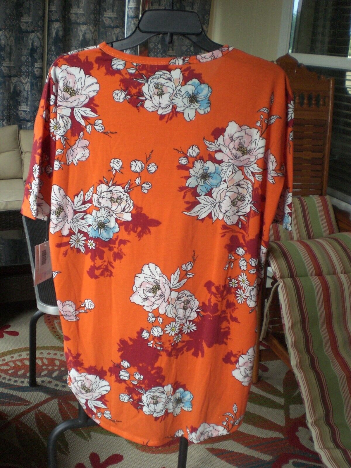 NWT LuLaRoe Irma Shirt Top Blouse Tunic XXS Orange Floral