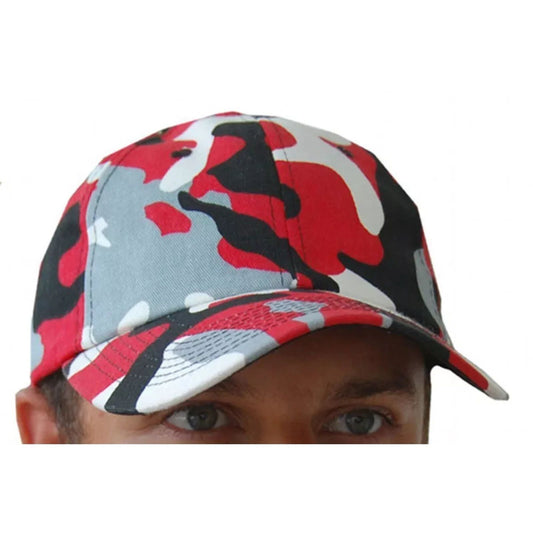 Baseball Cap - Adjustable - Red/White/Gray/Black Patterned - Brand New