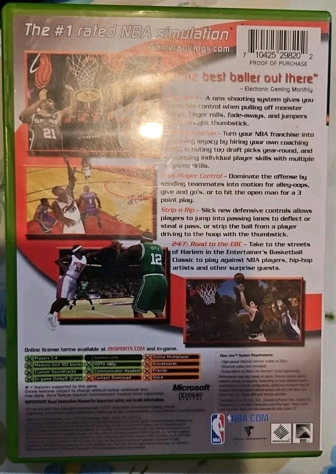 NBA 2K6 (Microsoft Xbox, 2005)  Tested. No Scratches. New Case.