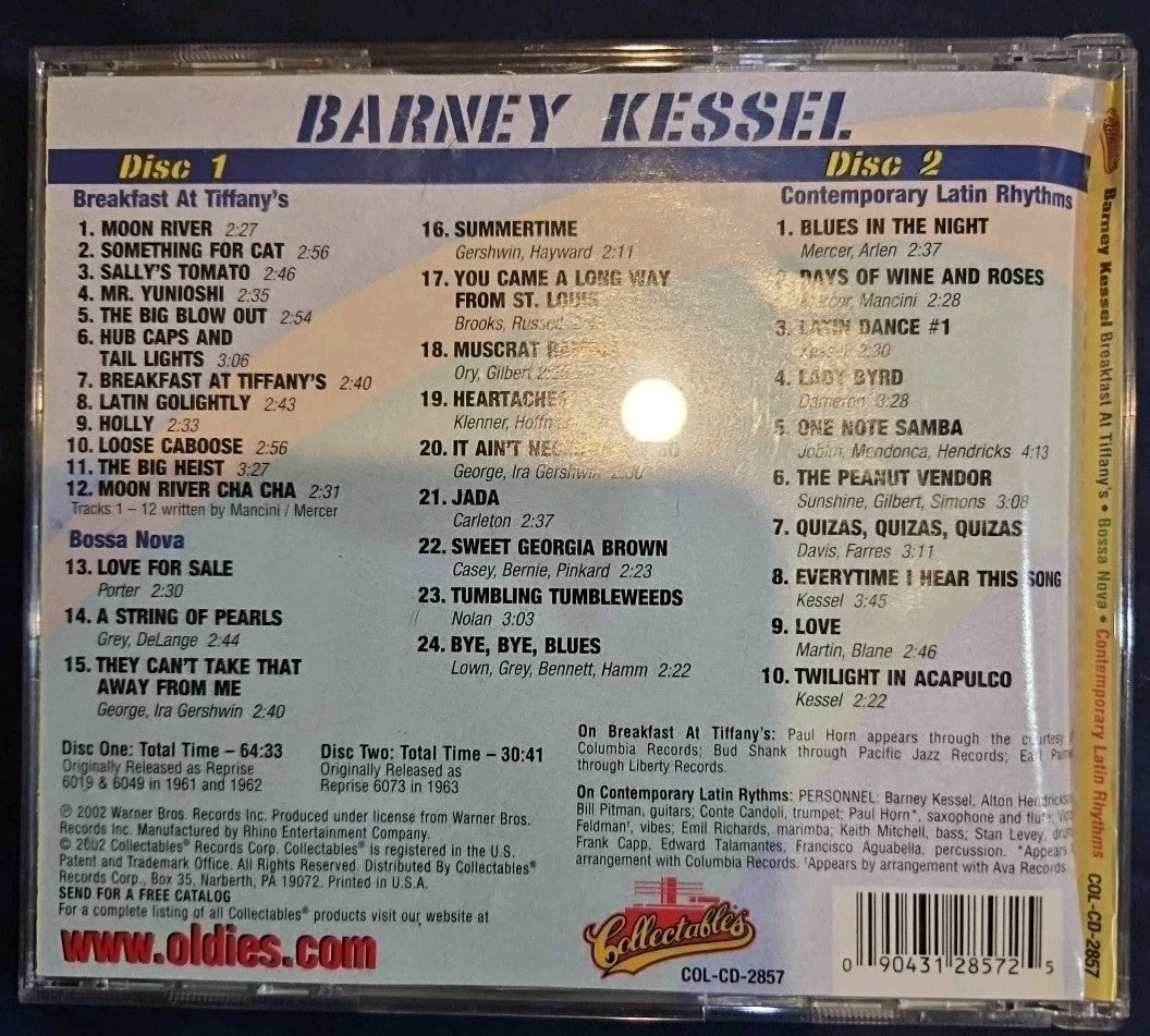 Breakfast at Tiffany's/Bossa Nova/Contemporary Jaz by Kessel, Barney (CD, 2002)