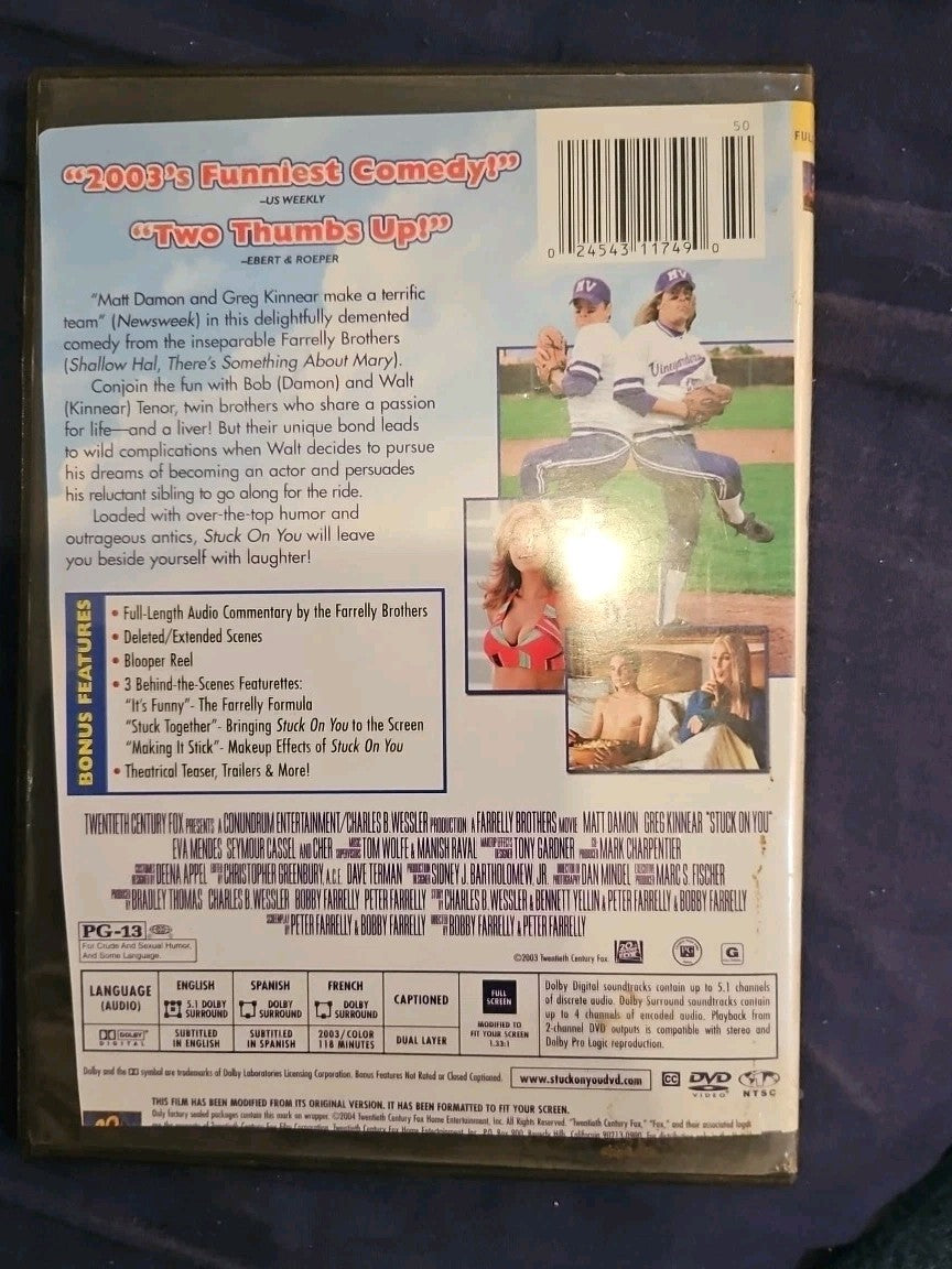 Stuck on You (DVD, 2003) Slim Case. Cropped Sleeve