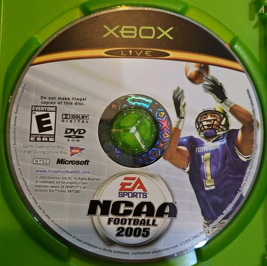 NCAA Football 2005 (Microsoft Xbox, 2004) Tested. No Scratches. New Case