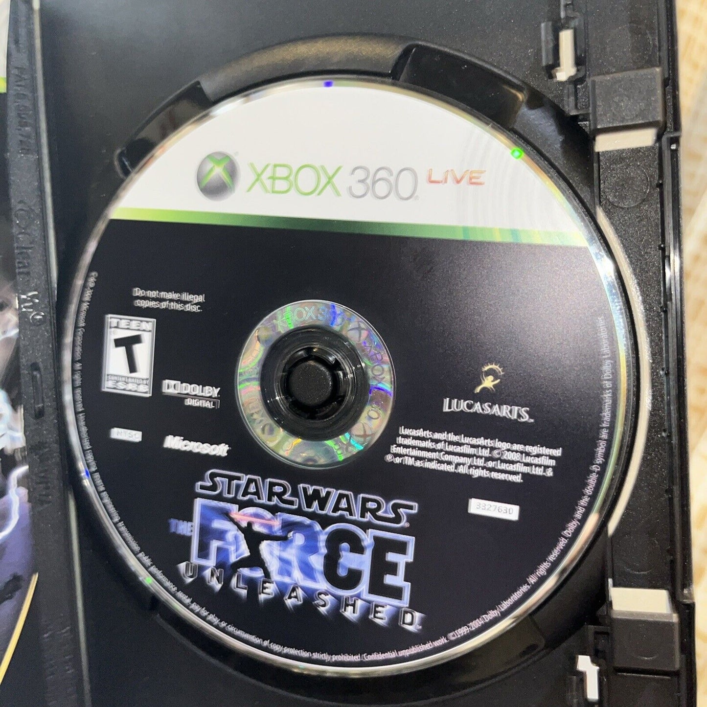 Star Wars The Force Unleashed Xbox 360. No Cover Art. New Case. Manual. Teated