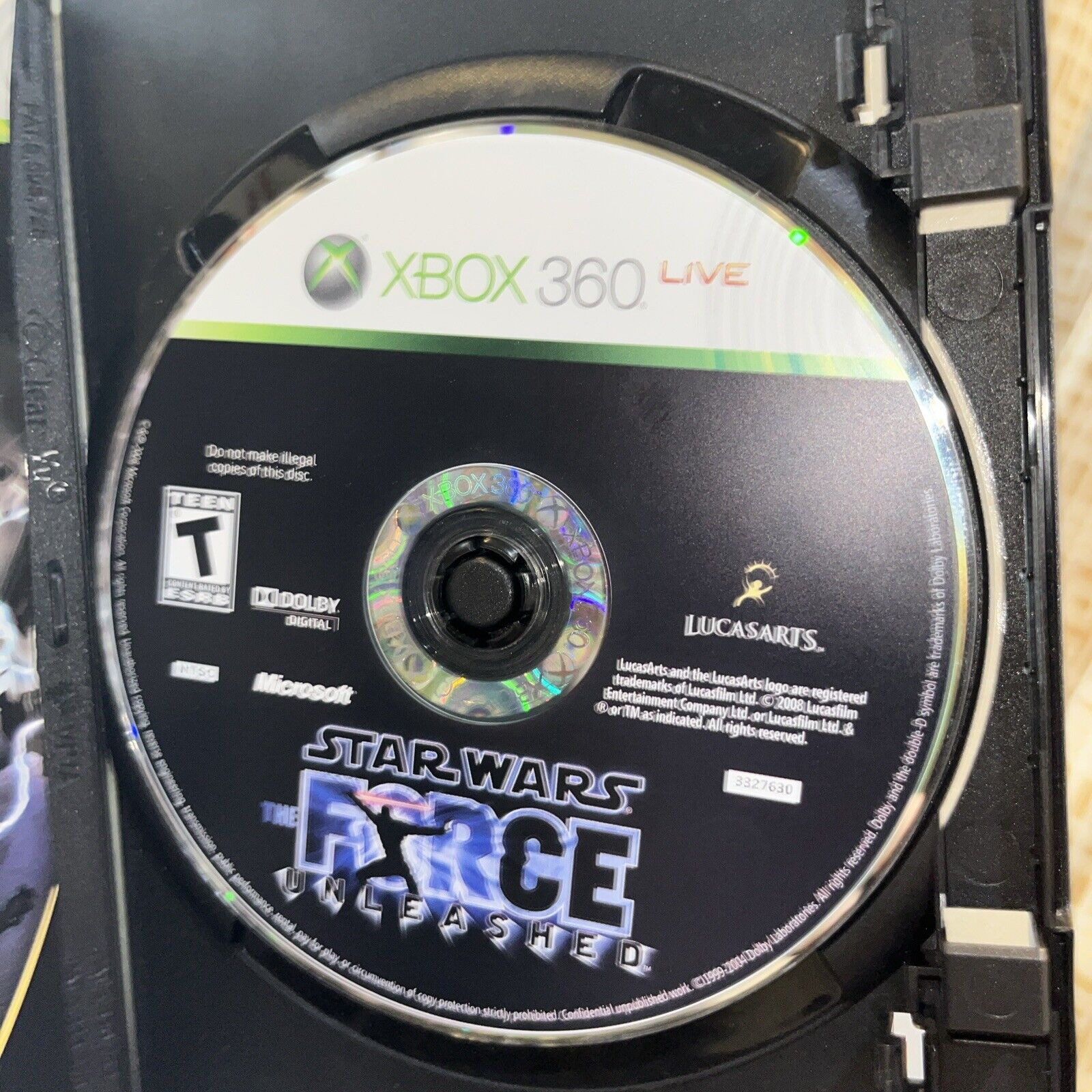 Star Wars The Force Unleashed Xbox 360. No Cover Art. New Case. Manual. Teated