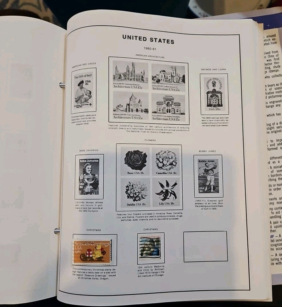 Hygrade AMERICA Stamp Collection Album W/ Some Stamps In Binder  1982