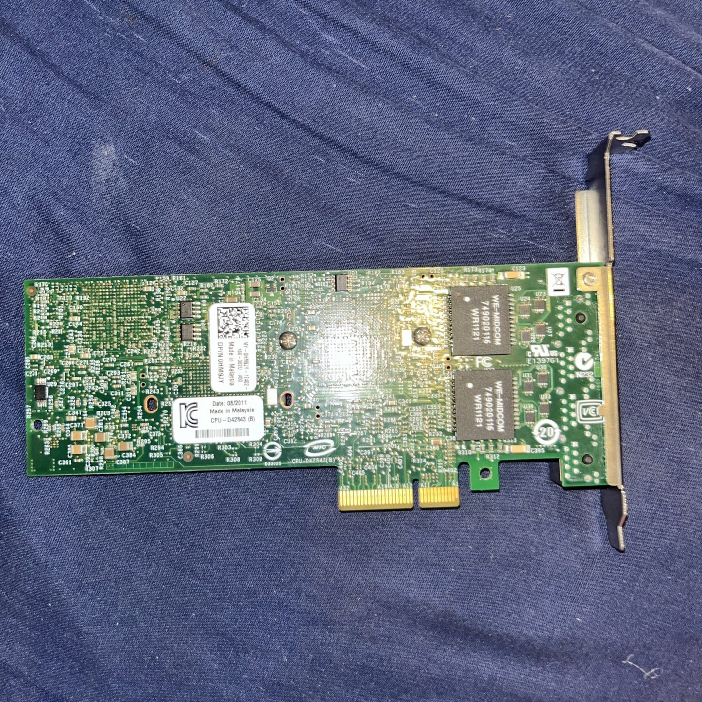 Intel DELL Quad Port Gigabit PCIe Ethernet Card CPU-D42543 MY-0HM9JY