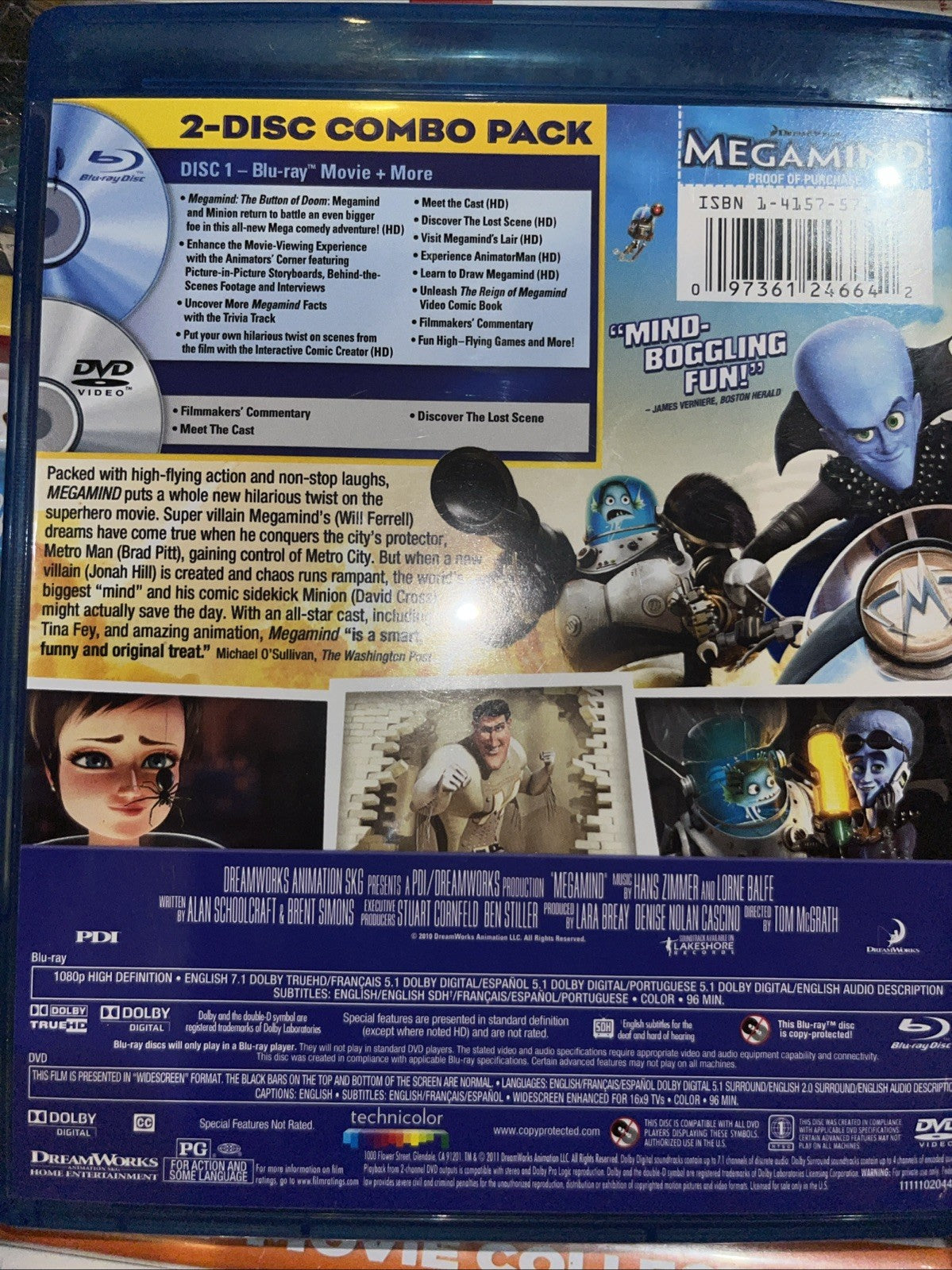 Megamind (Blu-ray, 2010) Sealed. No Digital Download