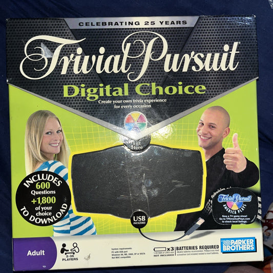 Hasbro Trivial Pursuit Digital Choice Game 25th Anniversary Edition EUC Working