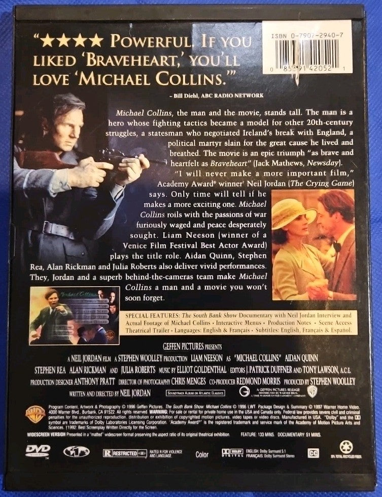 Michael Collins (DVD, 1996) Tested. No Scratches