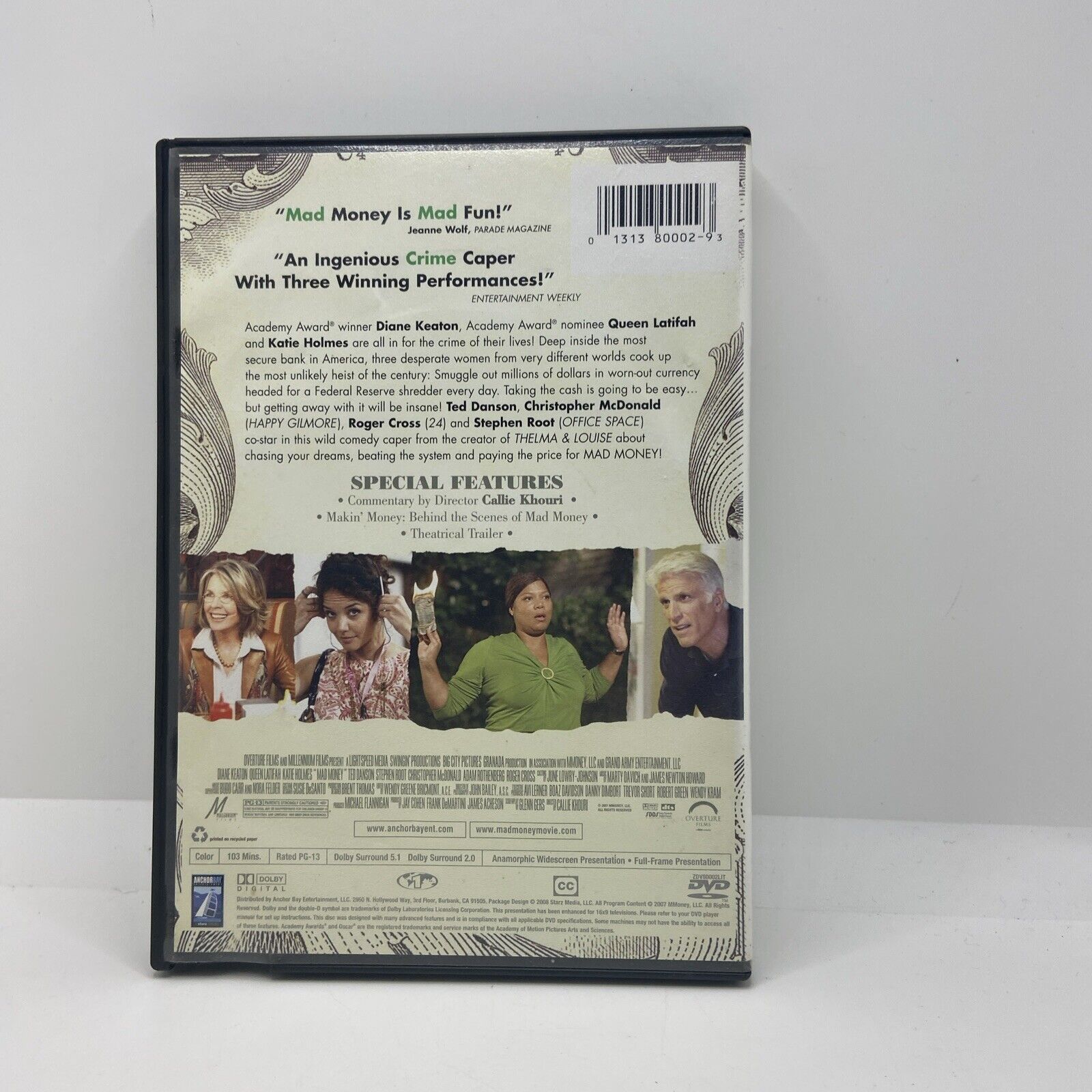 Mad Money DVD MOVIE MadMoney Diane Keaton, Ted Danson, Katie Holmes Queen Latifa