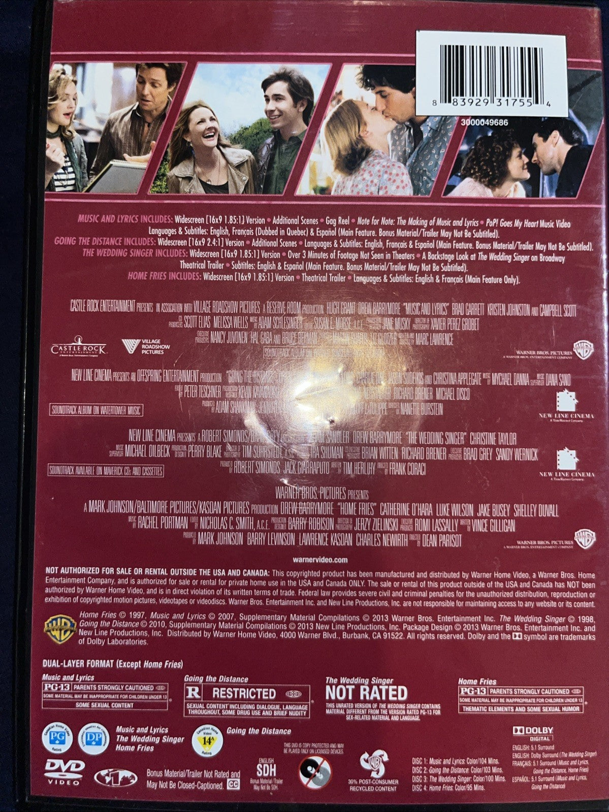 4 Film Favorites: Drew Barrymore (DVD) Sealed